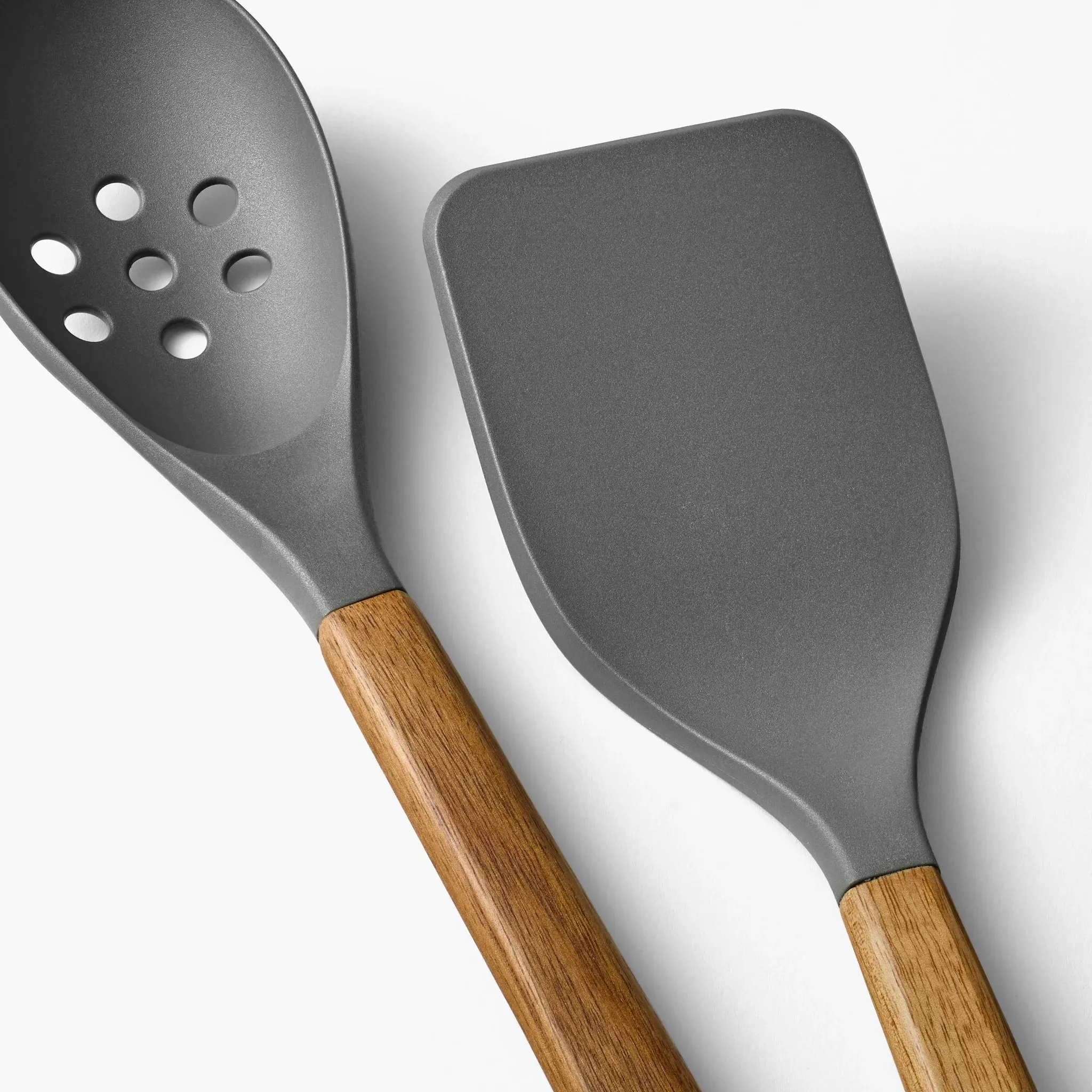 10pc Wood/Nylon Kitchen Utensil Set Gray