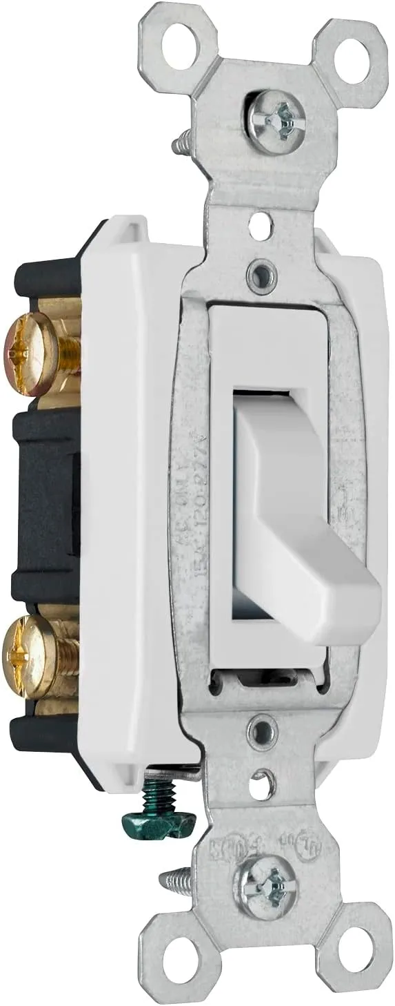 15A 120/277V Commercial 3-Way Toggle. White