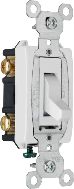15A 120/277V Commercial 3-Way Toggle. White