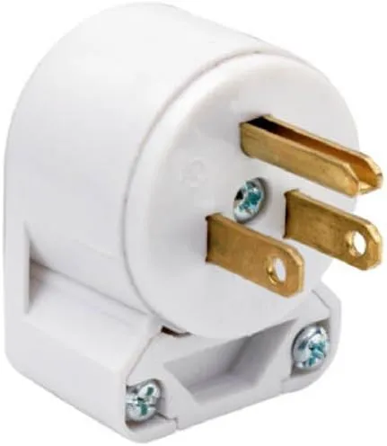15A Heavy Duty Angle Plug. White