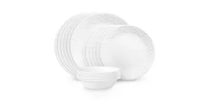 18pc Vitrelle Embossed Bella Faenza Dinnerware Set, Service for 6