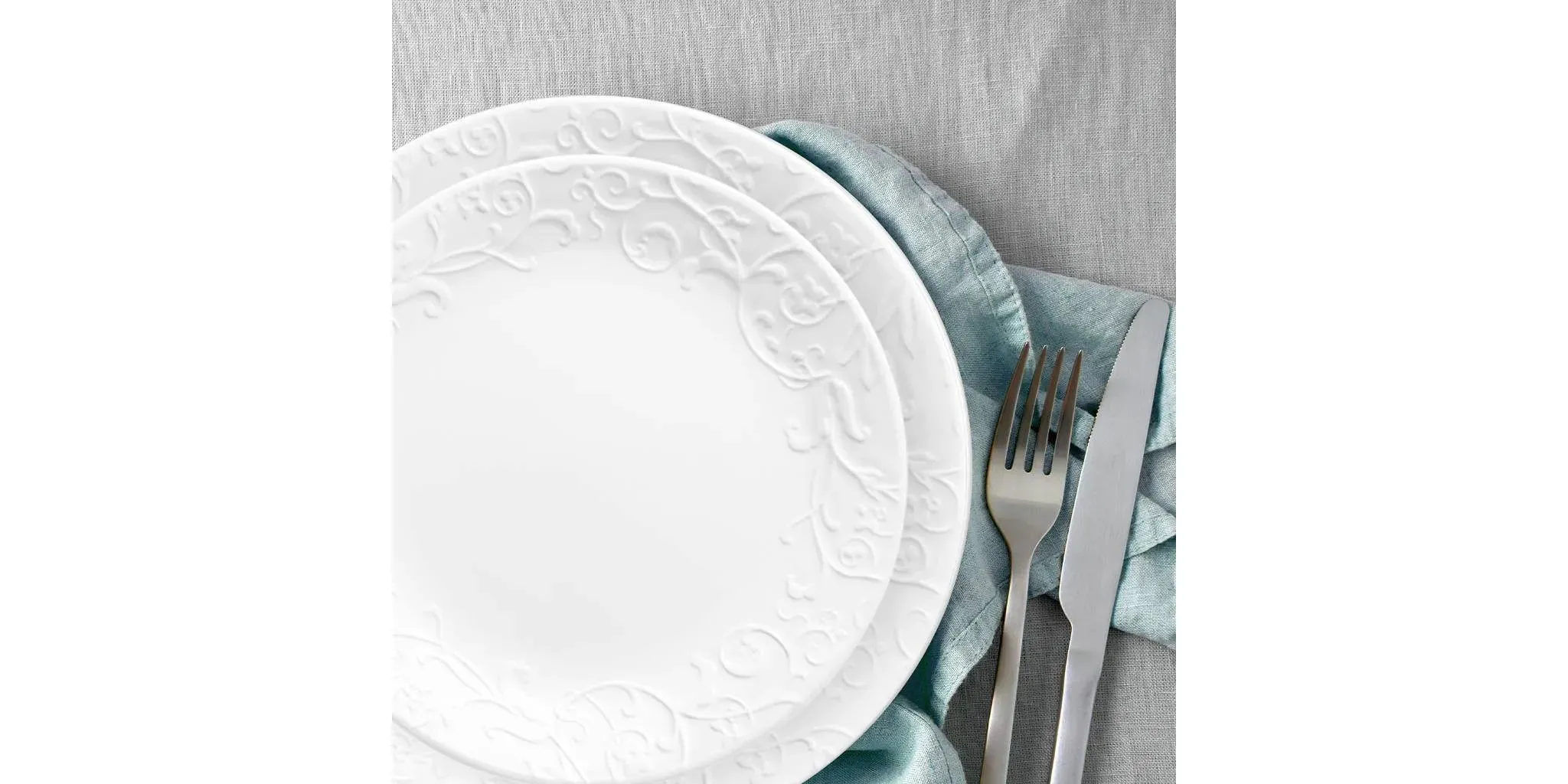 18pc Vitrelle Embossed Bella Faenza Dinnerware Set, Service for 6