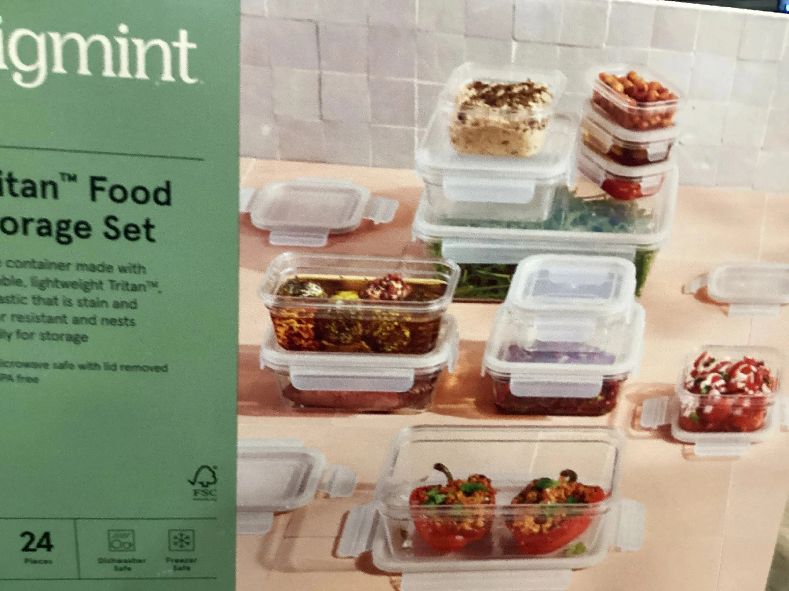 24pc (Set of 12) Tritan Plastic Food Storage Container Set with Lids Clear