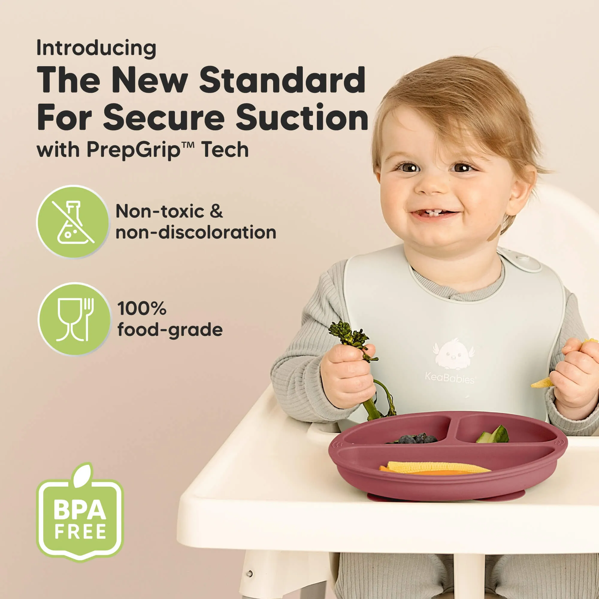 3-Pack Prep Silicone Suction Plates (Burgundy)