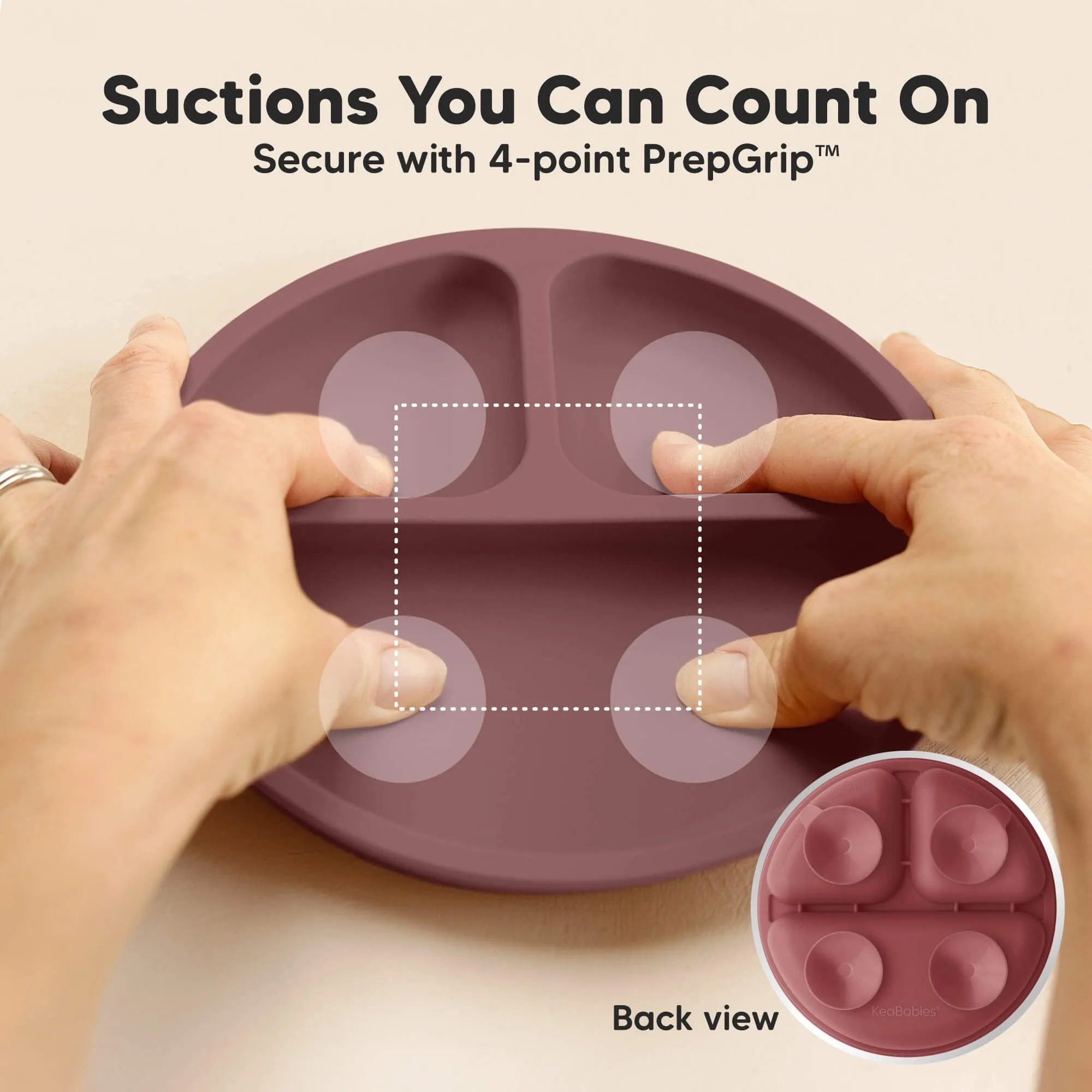3-Pack Prep Silicone Suction Plates (Burgundy)