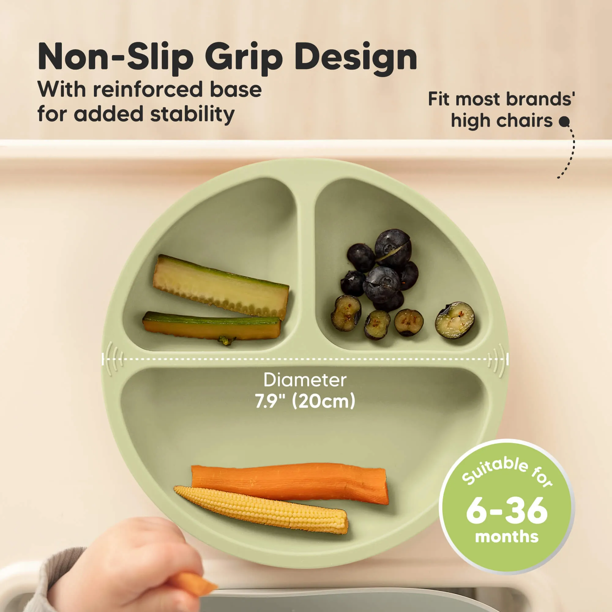 3-Pack Prep Silicone Suction Plates (Forest)