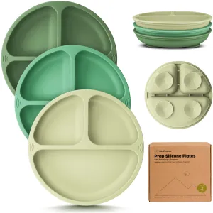 3-Pack Prep Silicone Suction Plates (Forest)