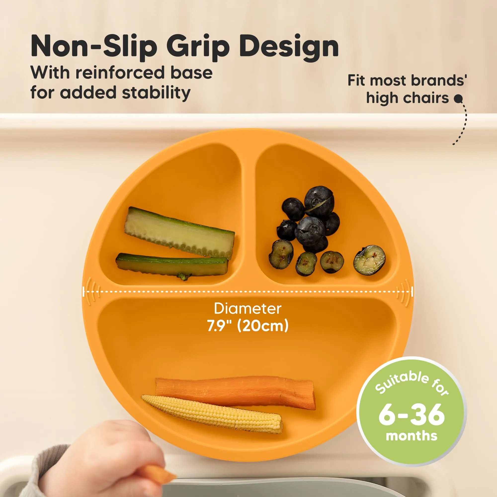 3-Pack Prep Silicone Suction Plates (Harvest)