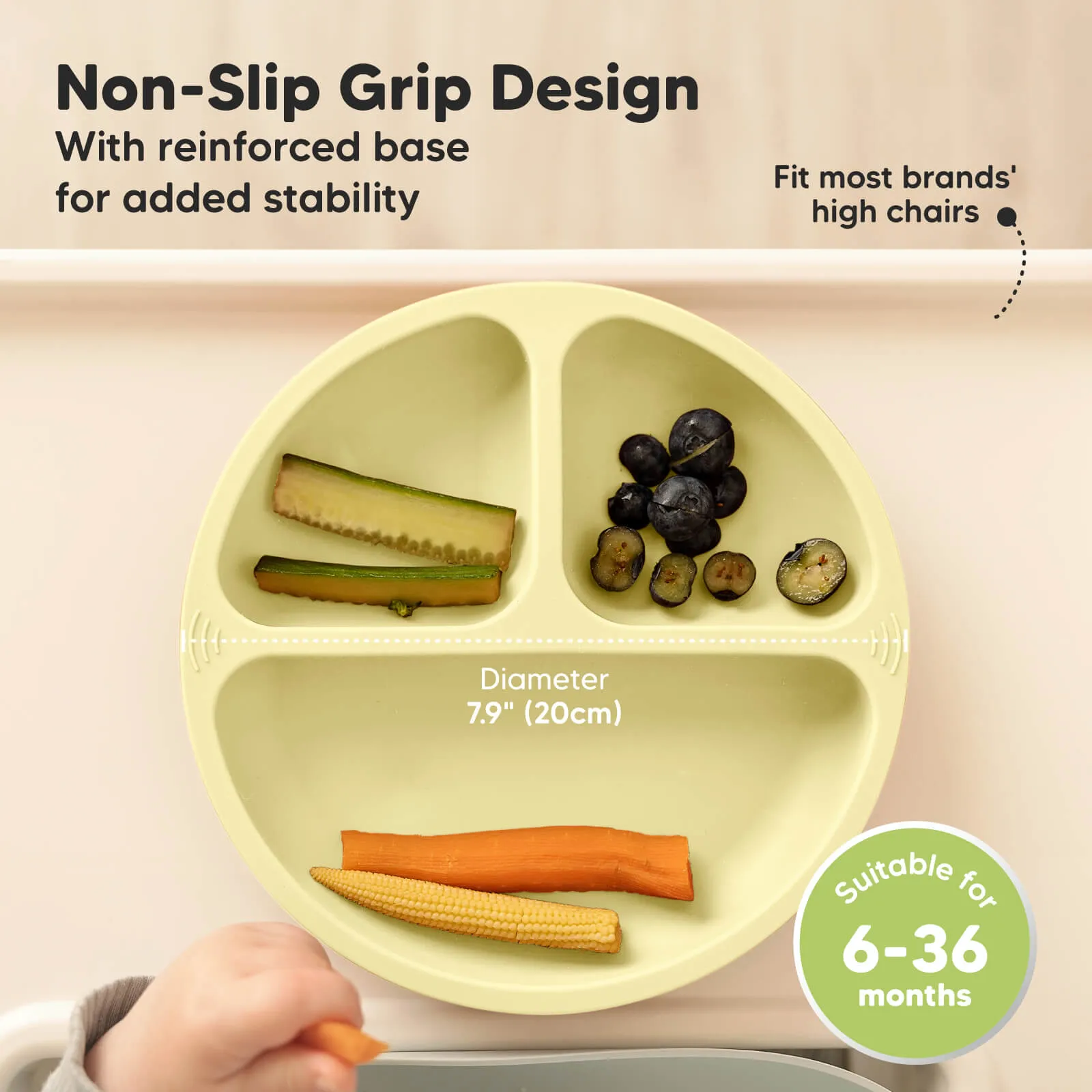 3-Pack Prep Silicone Suction Plates (Pastel Sky)