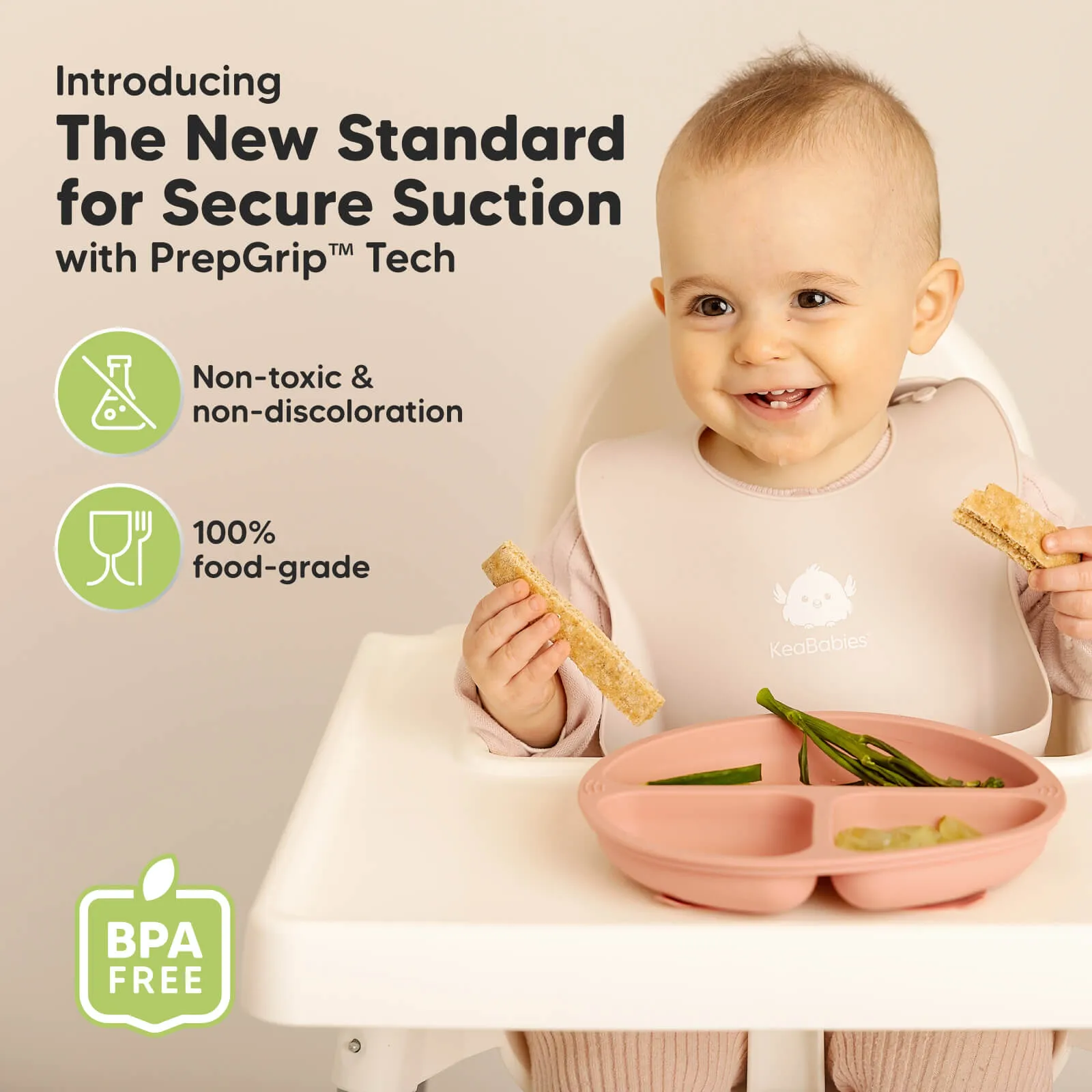 3-Pack Prep Silicone Suction Plates (Roseate)