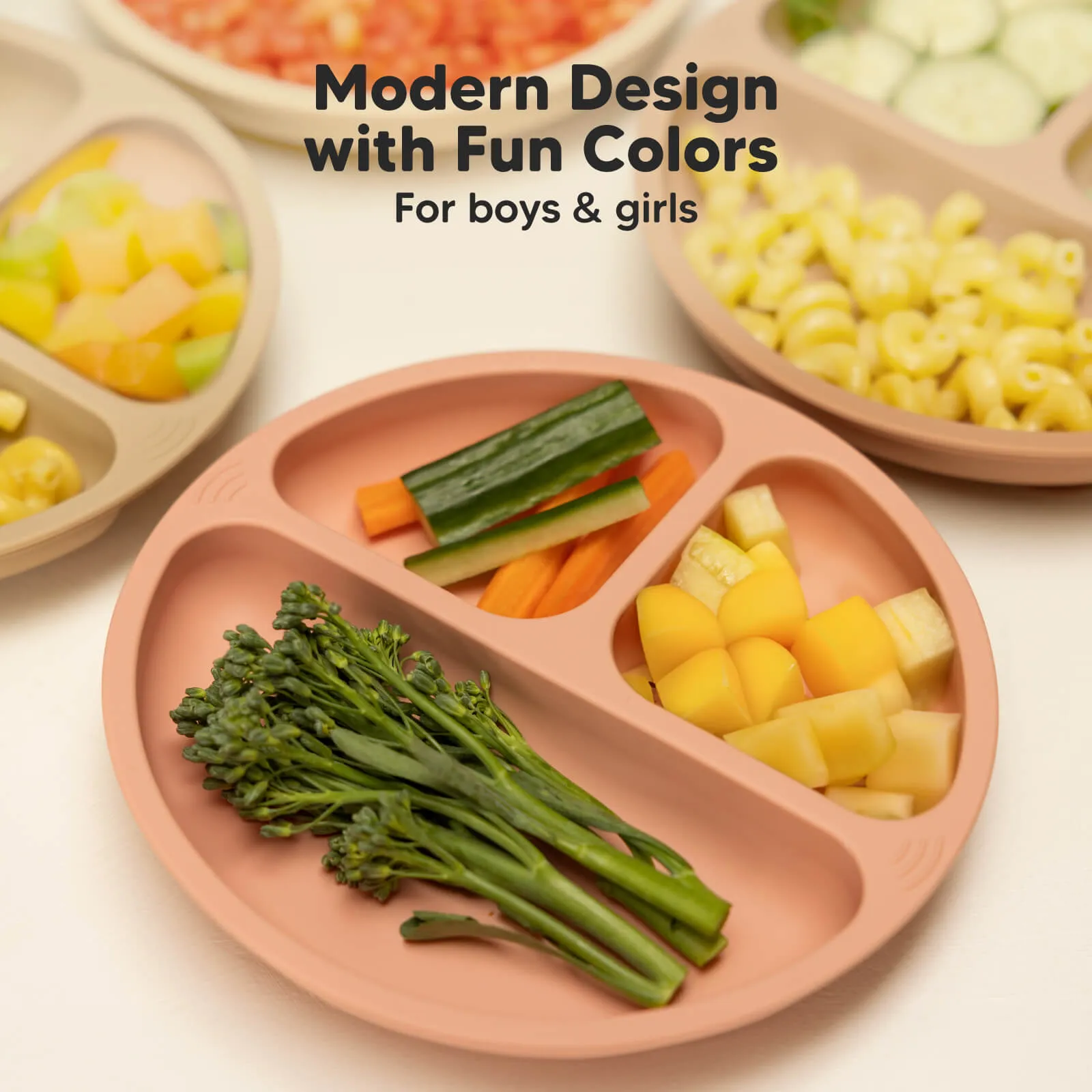 3-Pack Prep Silicone Suction Plates (Roseate)