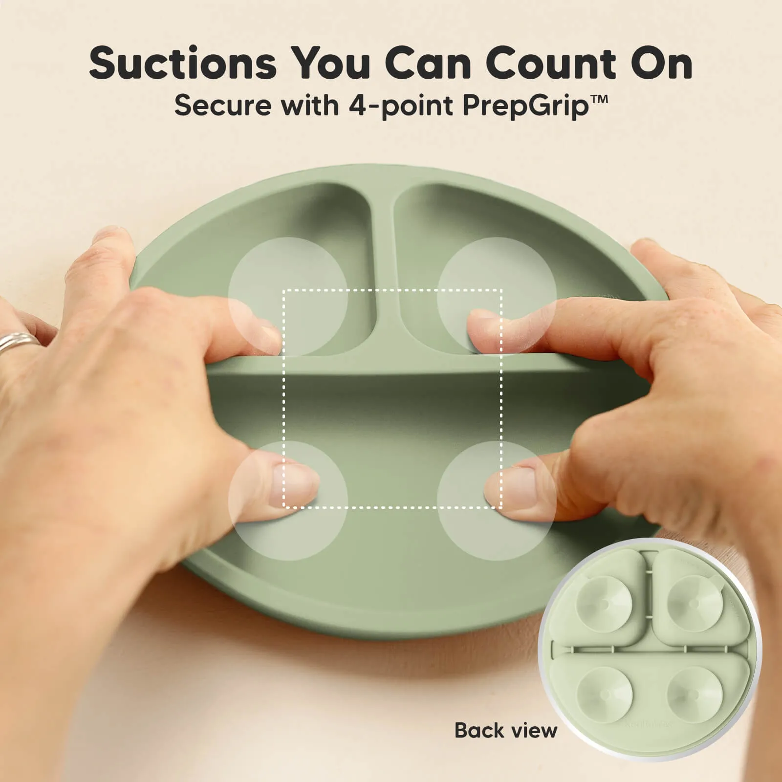 3-Pack Prep Silicone Suction Plates (Sage)