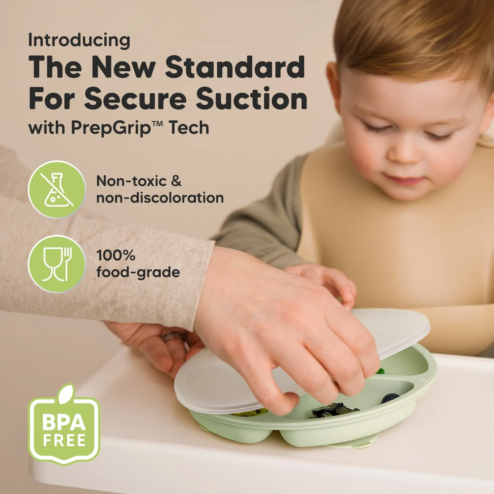3-Pack Prep Silicone Suction Plates with Lids (Mellow)