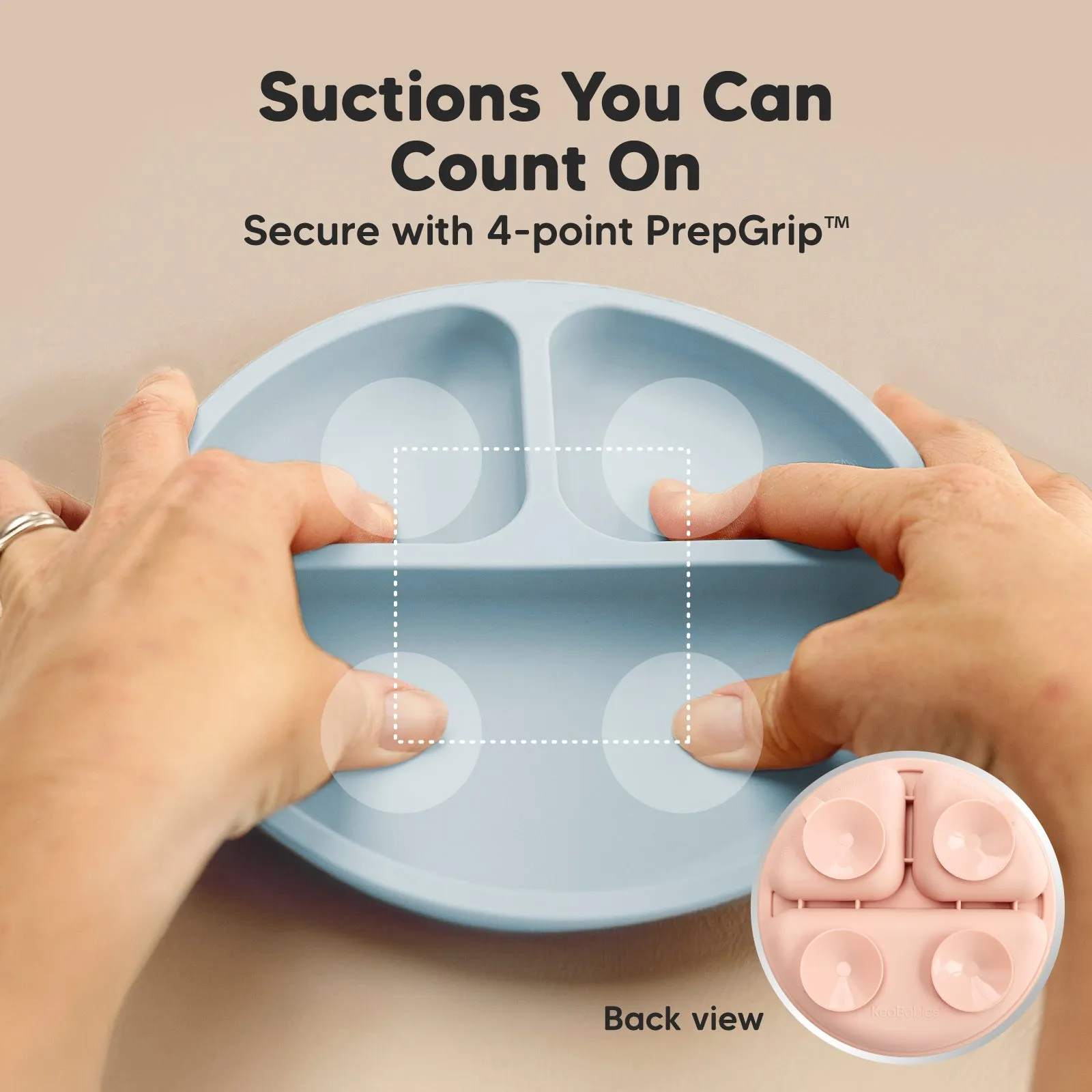 3-Pack Prep Silicone Suction Plates with Lids (Mellow)