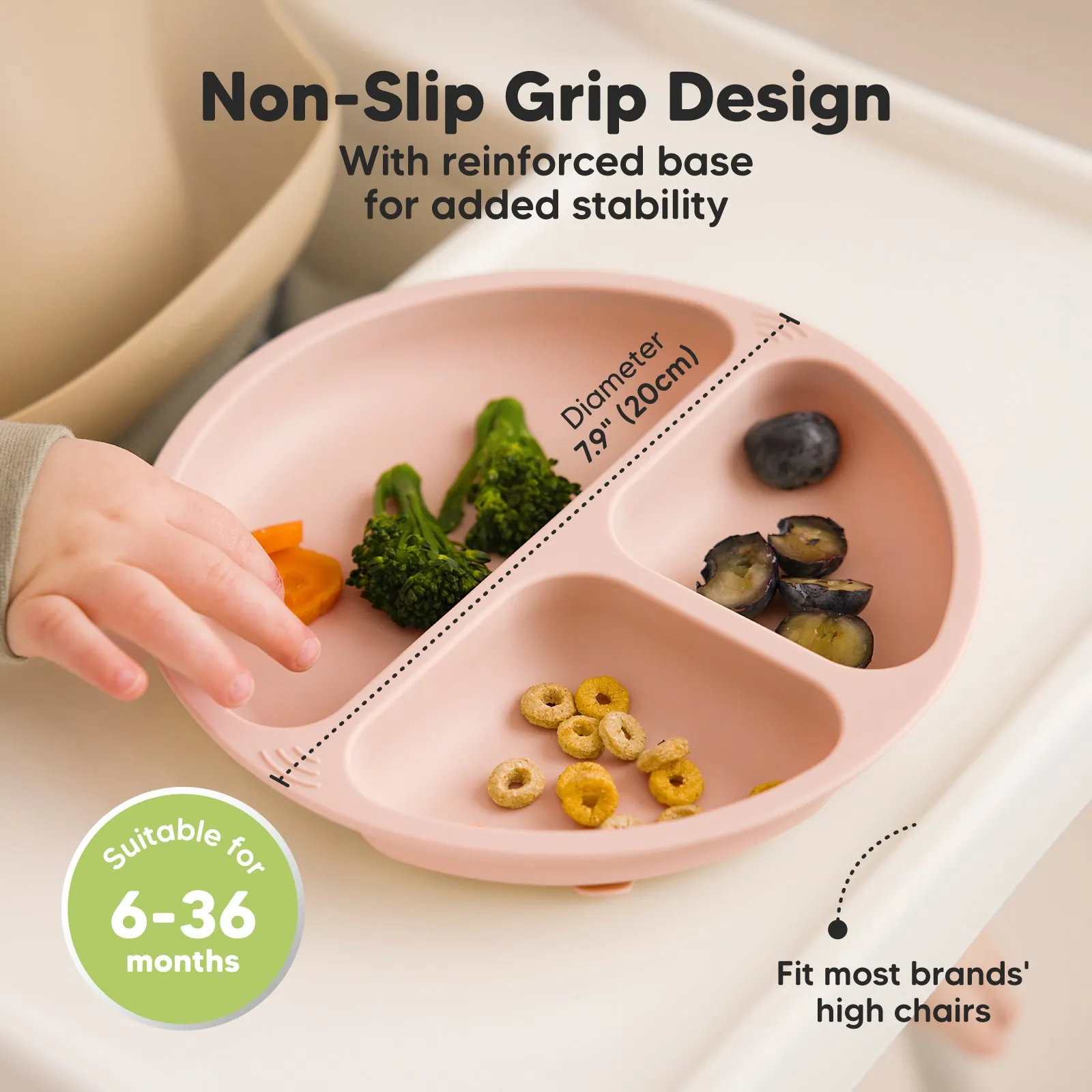 3-Pack Prep Silicone Suction Plates with Lids (Mellow)