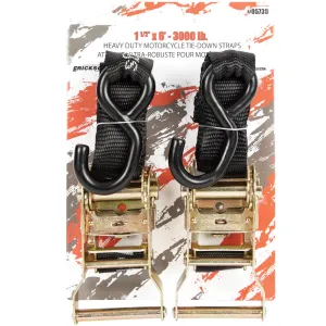 3.000 lb Heavy Duty Motorcycle Ratchet Straps. 2-Pack