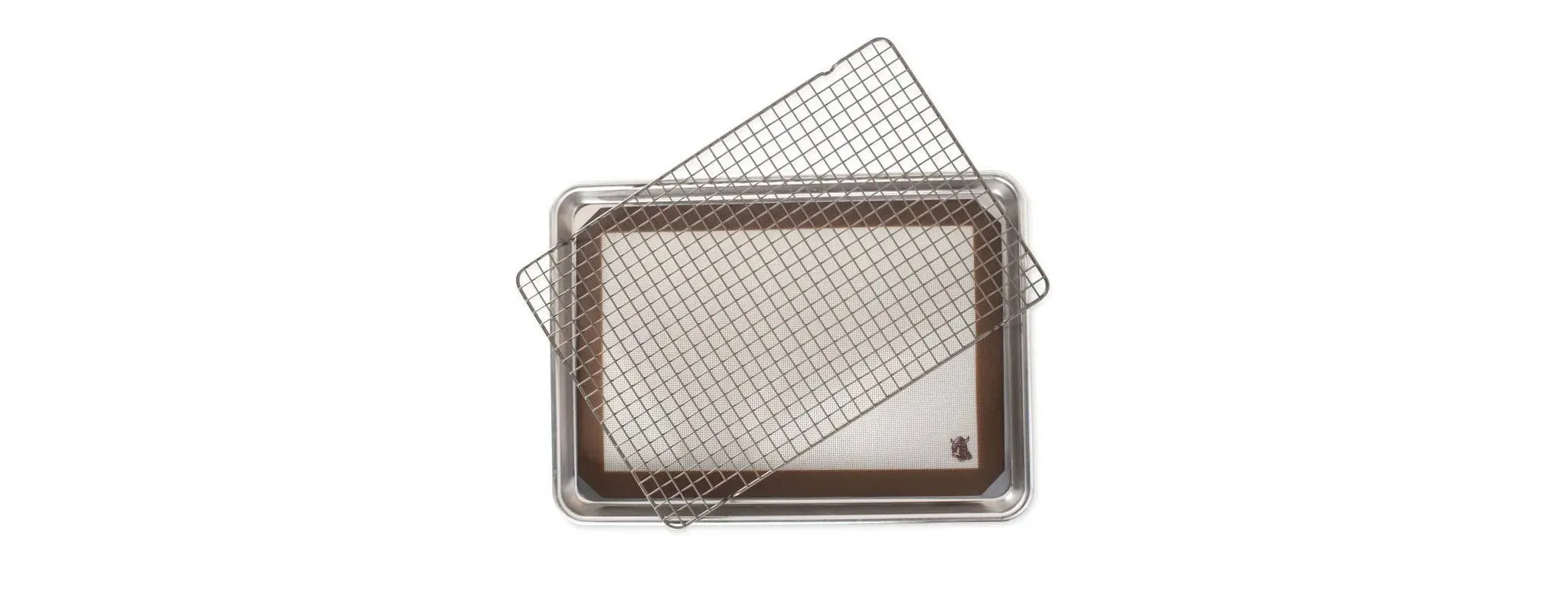 3pc Bakeware Set Half Sheet Silicone Mat & Cooling Rack (See Description)