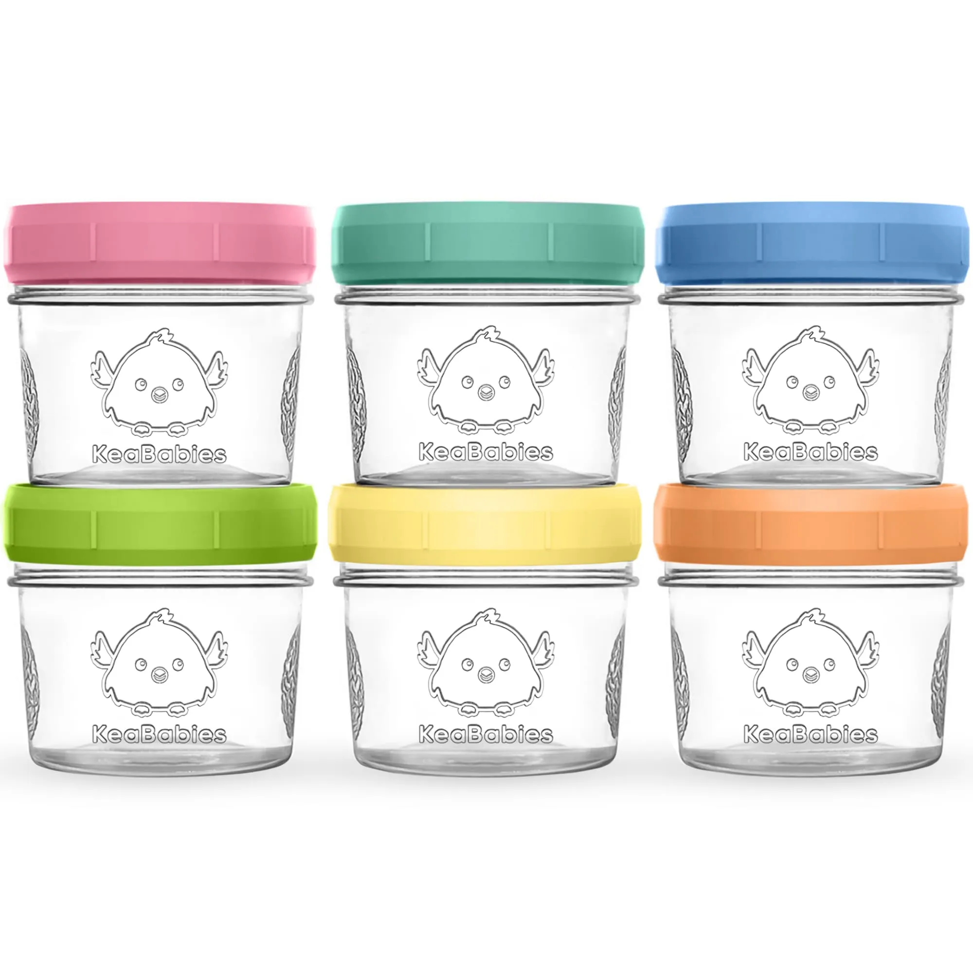 6-Pack Prep Jars Food Glass Containers