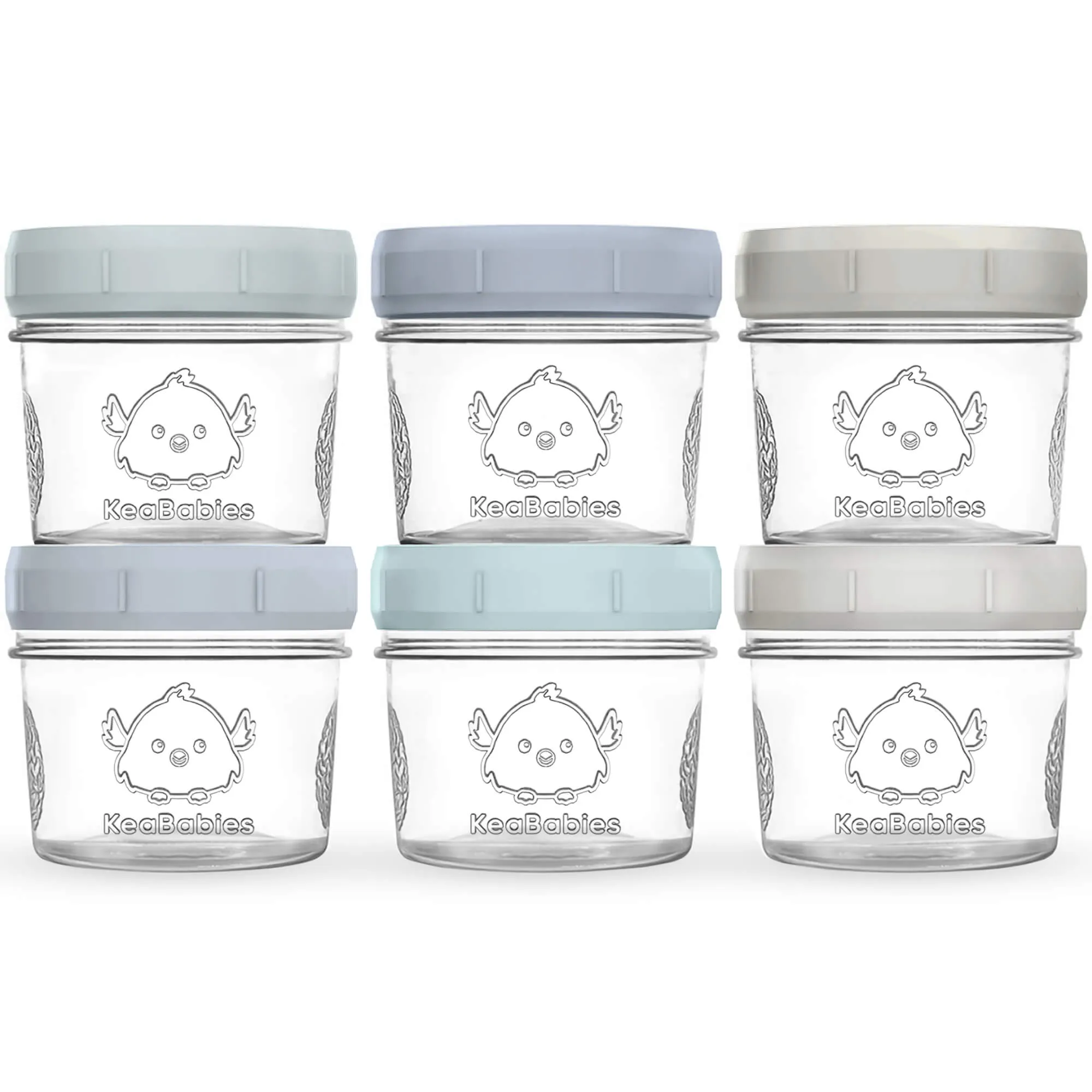 6-Pack Prep Jars Food Glass Containers