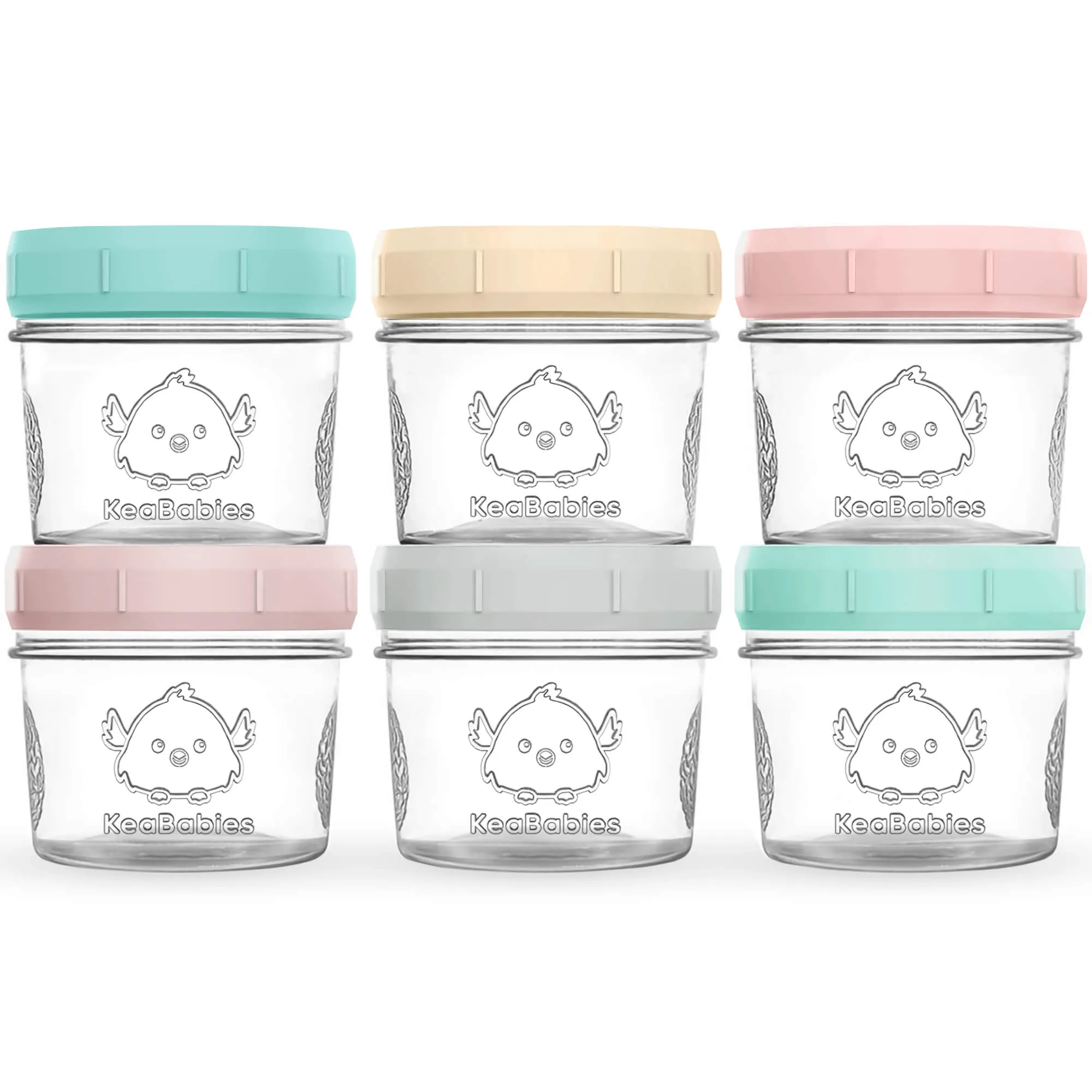 6-Pack Prep Jars Food Glass Containers