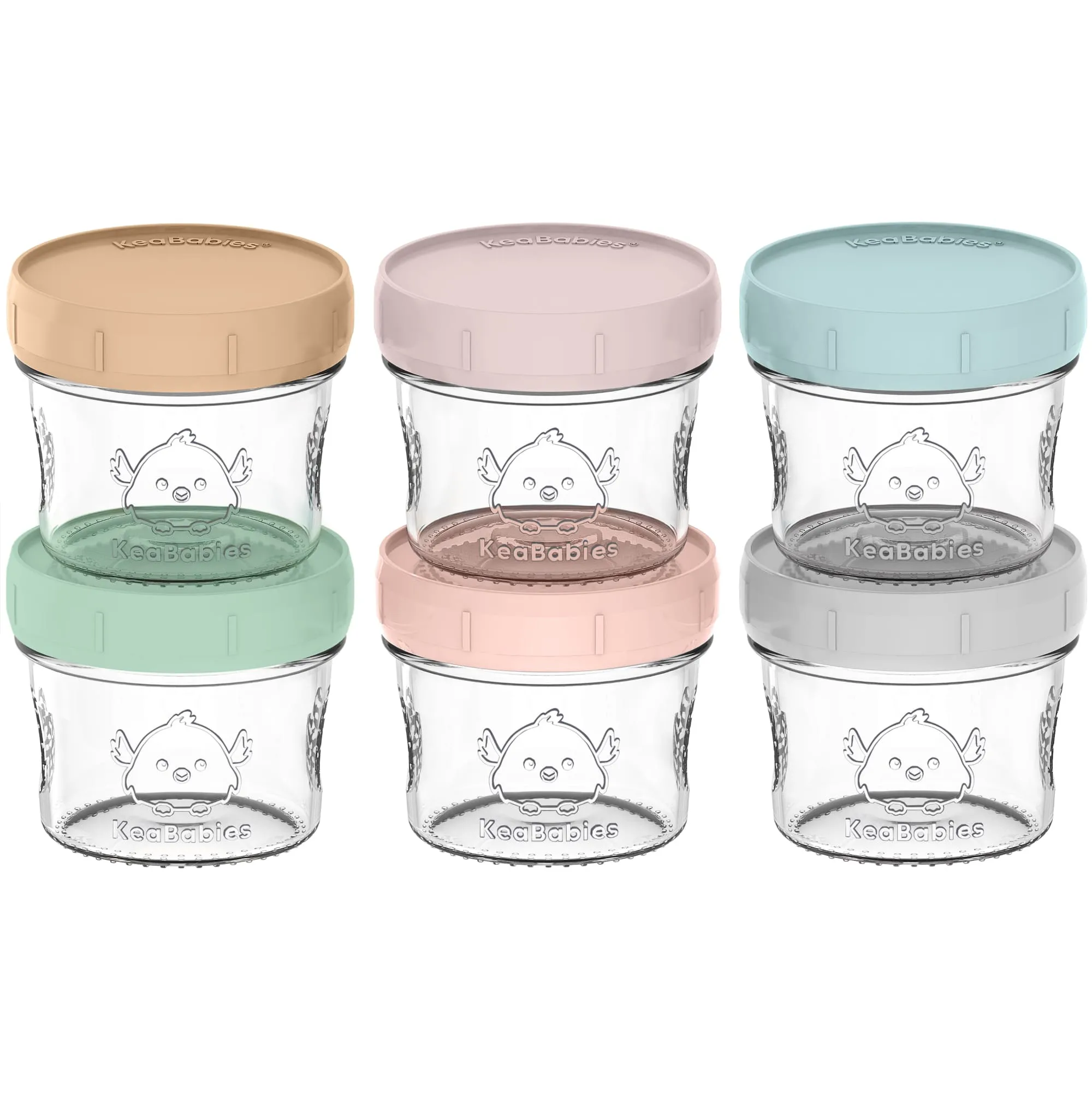 6-Pack Prep Jars Food Glass Containers