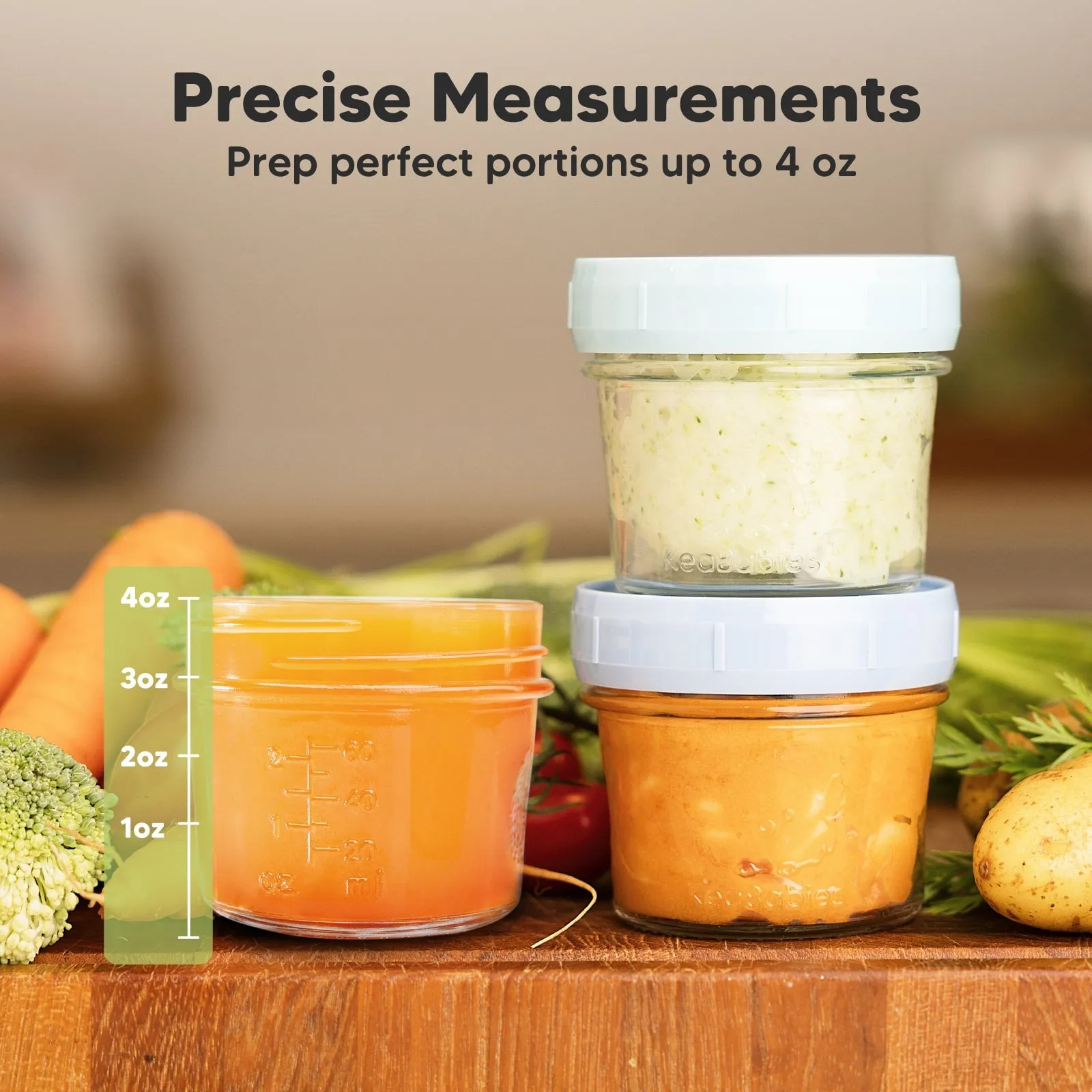 6-Pack Prep Jars Food Glass Containers