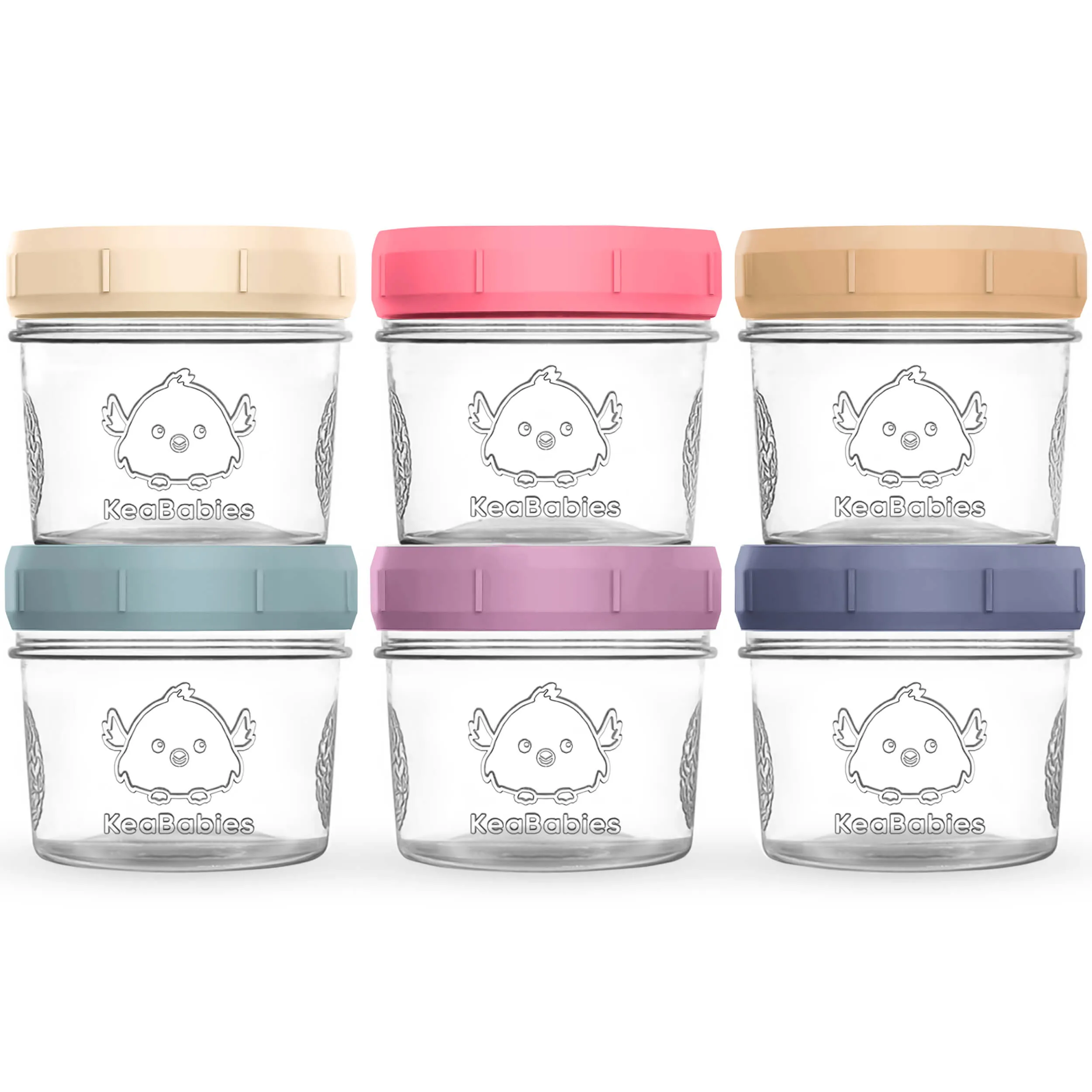 6-Pack Prep Jars Food Glass Containers