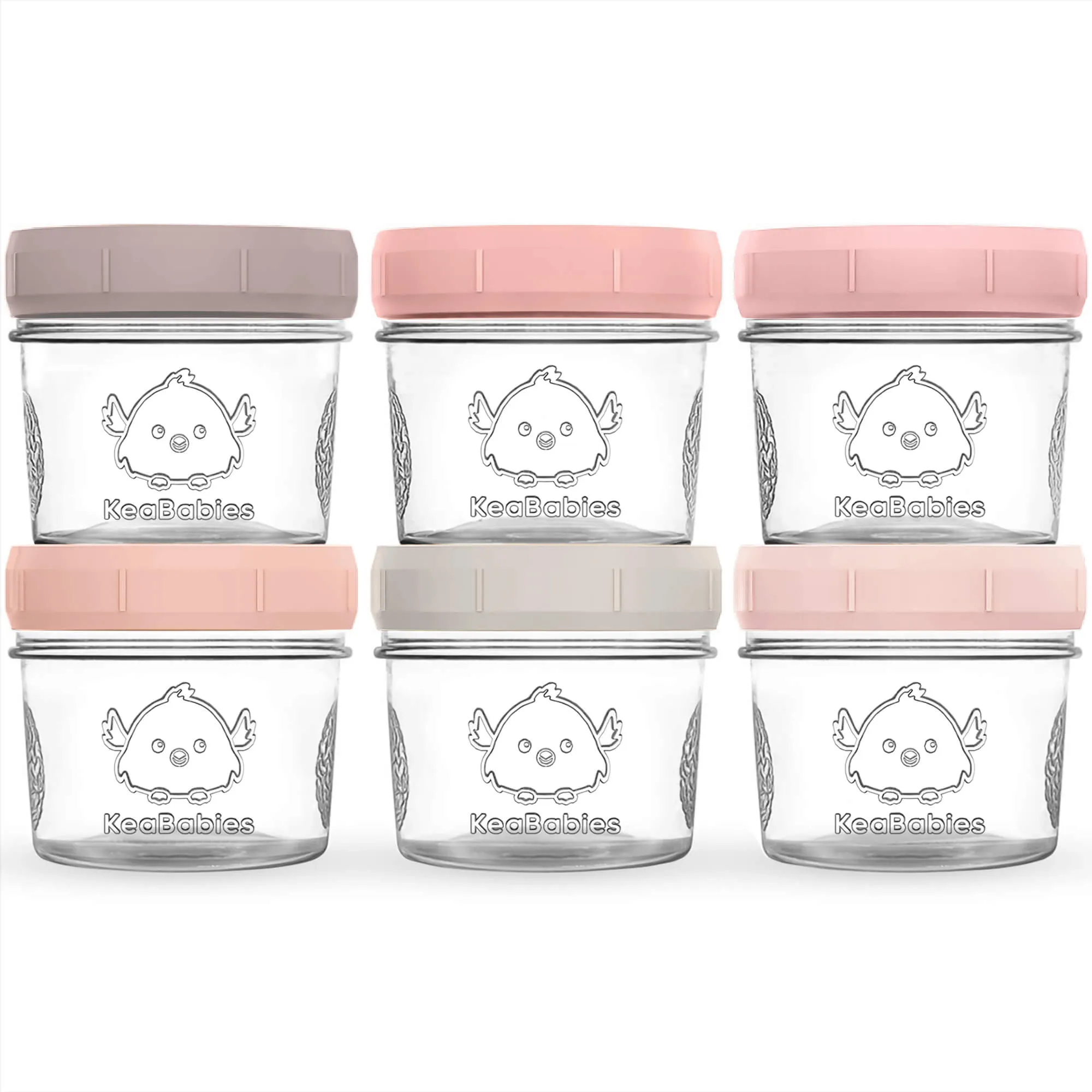 6-Pack Prep Jars Food Glass Containers