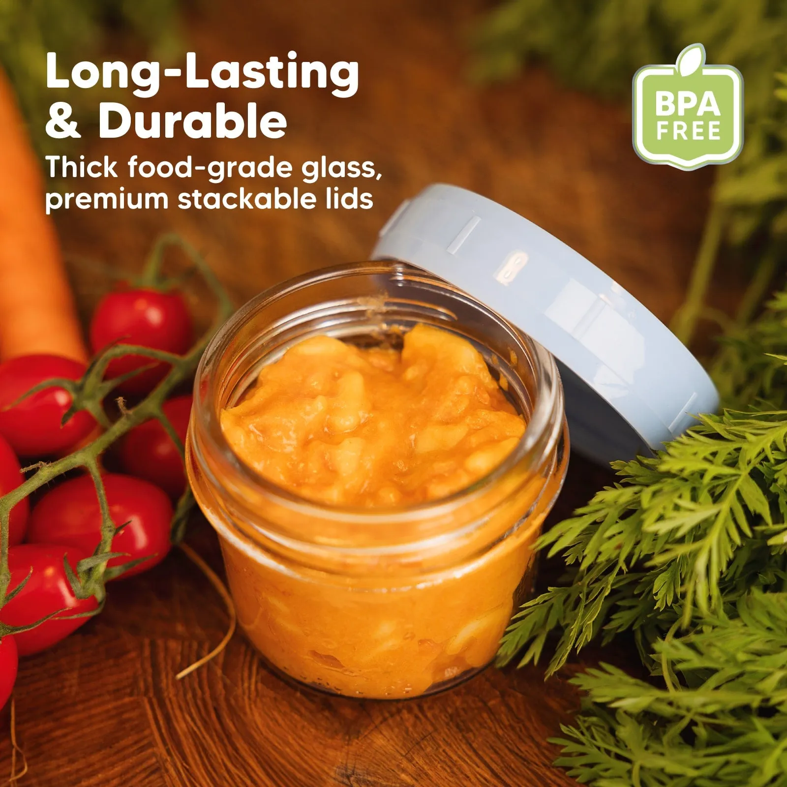 6-Pack Prep Jars Food Glass Containers