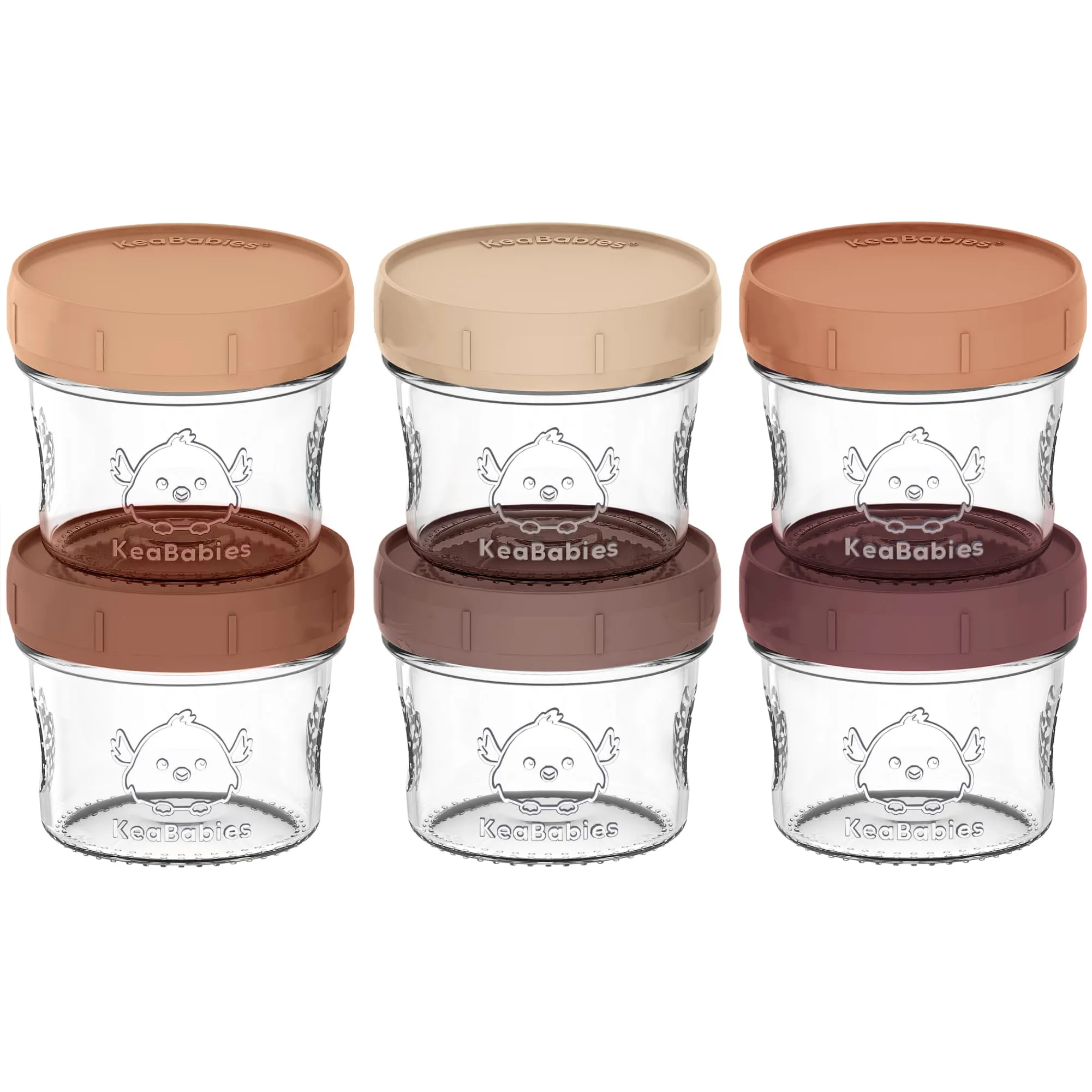 6-Pack Prep Jars Food Glass Containers