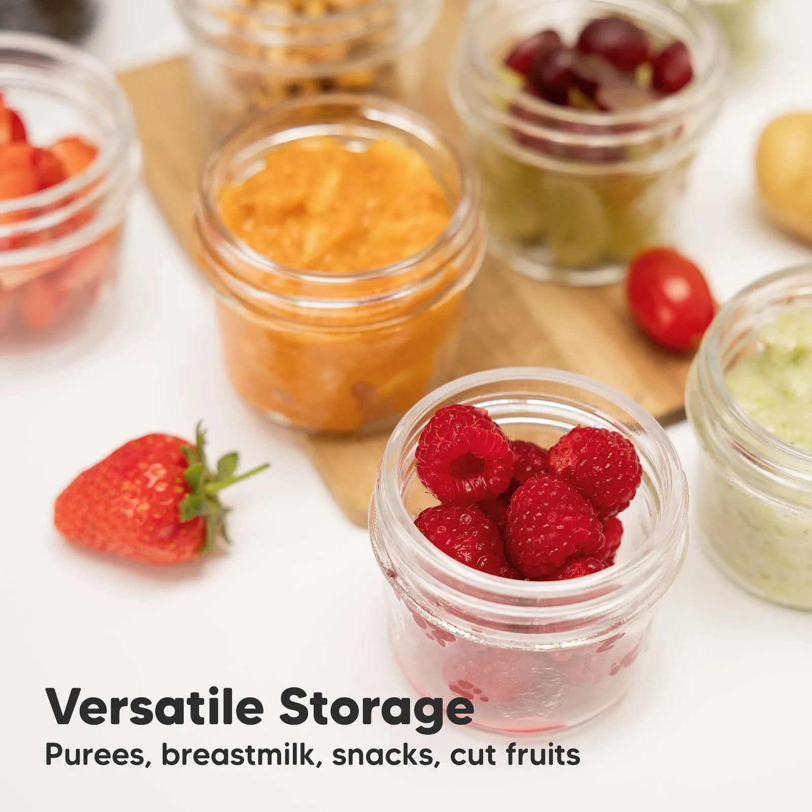 6-Pack Prep Jars Food Glass Containers