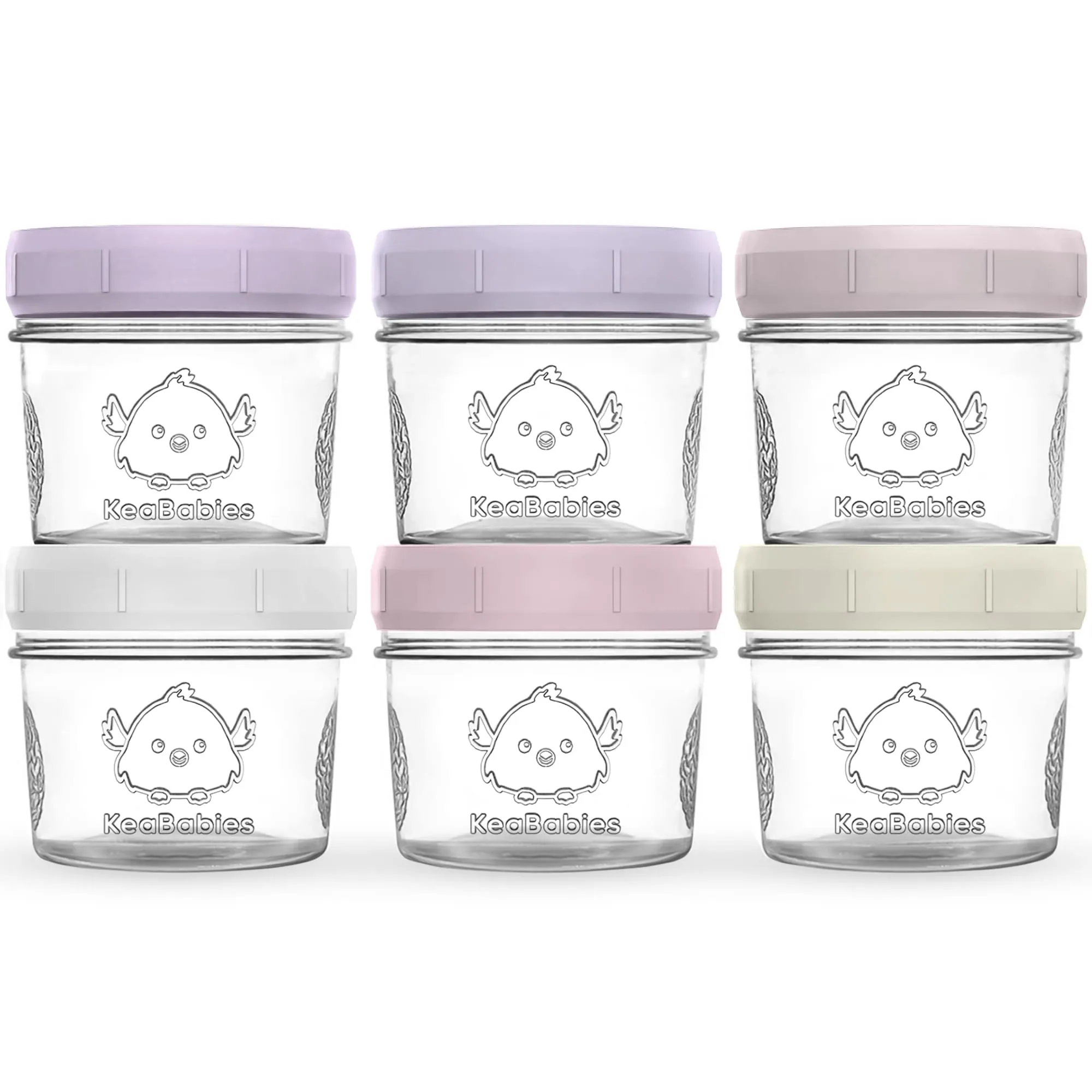 6-Pack Prep Jars Food Glass Containers