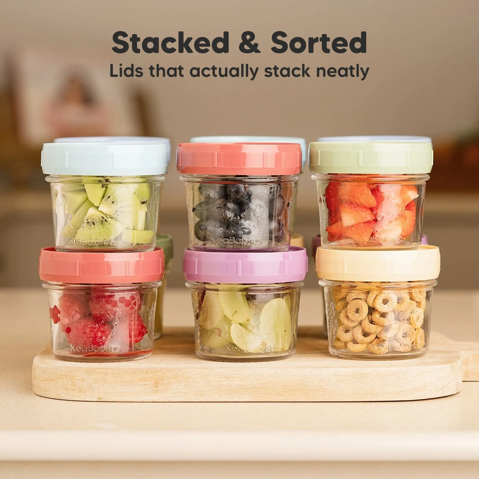 6-Pack Prep Jars Food Glass Containers