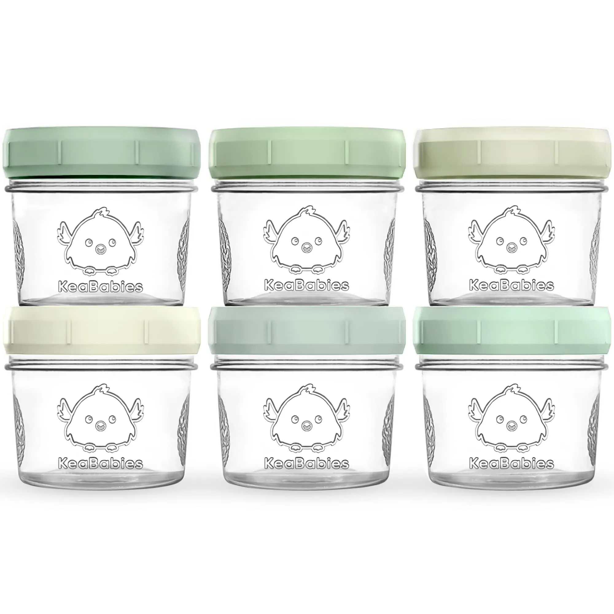 6-Pack Prep Jars Food Glass Containers