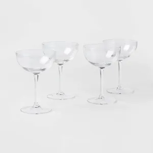 6oz 4pk Glass Entertaining Cocktail Coupe Glasses
