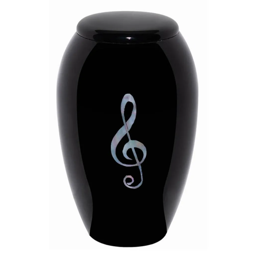ADULT Alloy urn - Mother of Pearl Treble Clef