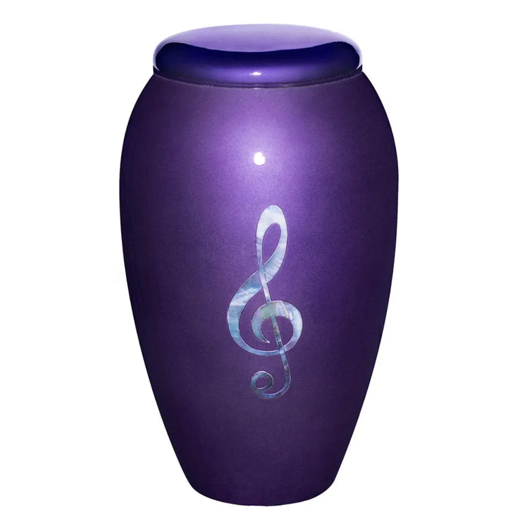 ADULT Alloy urn - Mother of Pearl Treble Clef