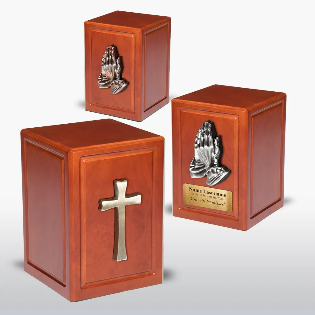 ADULT - Basswood Vertical Urn  -AW04- Spiritual Accessories