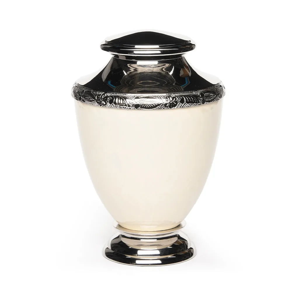 ADULT Brass-Alloy Urn -5600- Nickel Plated Brass & Enamel