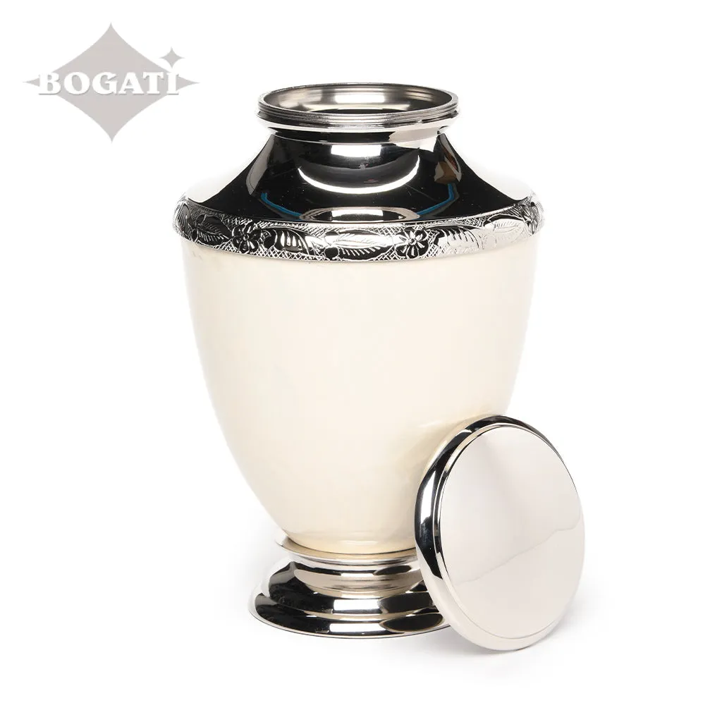 ADULT Brass-Alloy Urn -5600- Nickel Plated Brass & Enamel