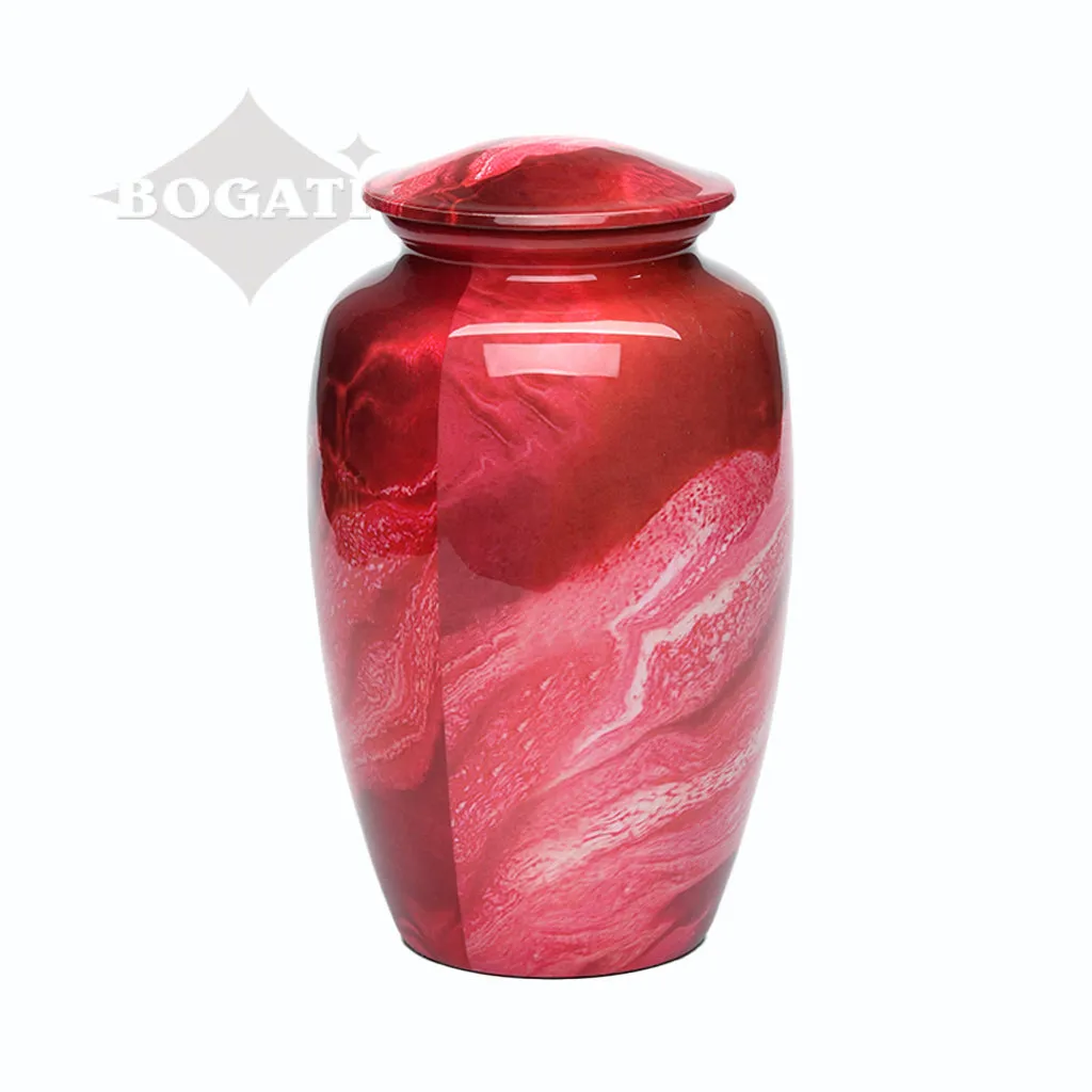 ADULT Classic Alloy Urn -9001- Red Swirl - Case of 4