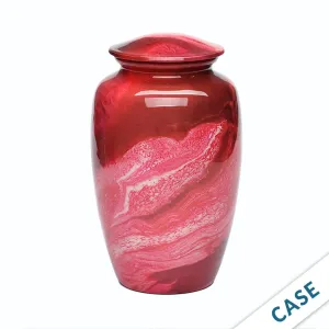 ADULT Classic Alloy Urn -9001- Red Swirl - Case of 4
