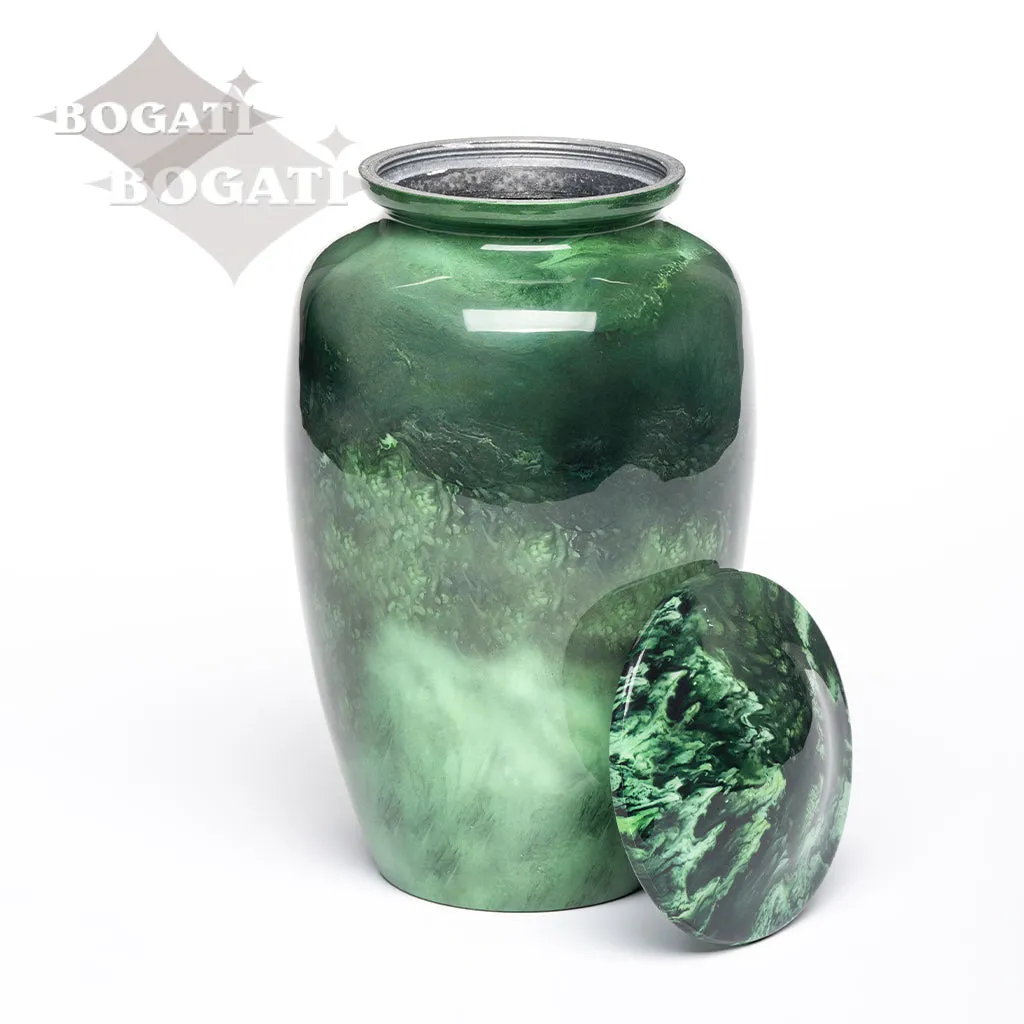 ADULT Classic Alloy Urn -9003-  Malachite Green Swirl