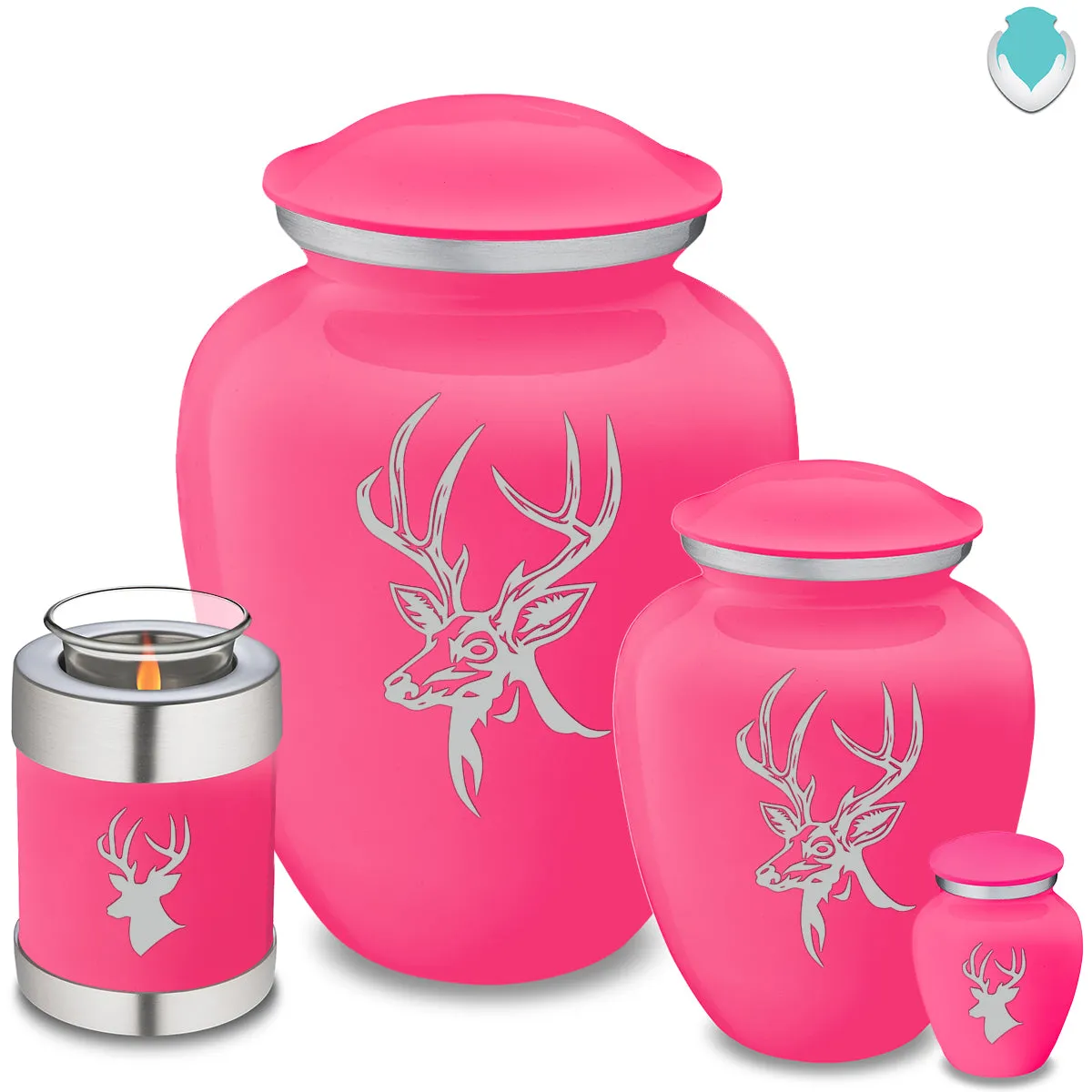 Adult Embrace Bright Pink Deer Cremation Urn
