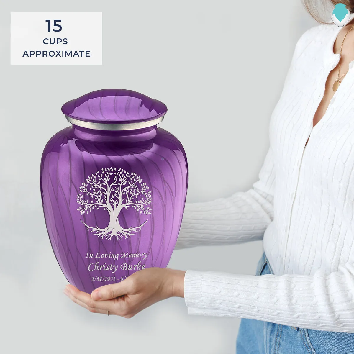 Adult Embrace Pearl Purple Tree of Life Cremation Urn