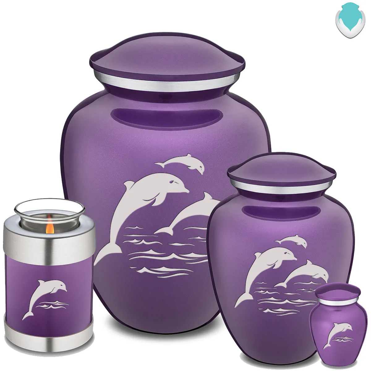 Adult Embrace Purple Dolphins Cremation Urn