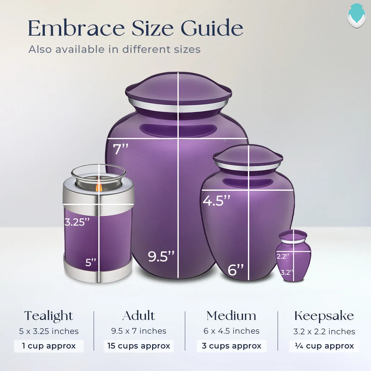 Adult Embrace Purple Portrait Cremation Urn