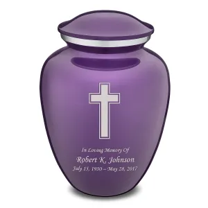 Adult Embrace Purple Simple Cross Cremation Urn