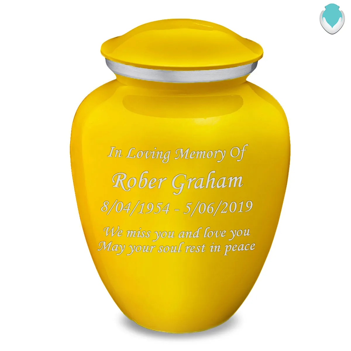 Adult Embrace Yellow Custom Engraved Cremation Urn