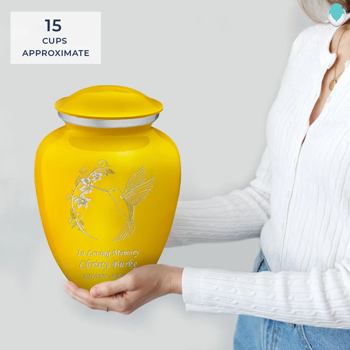 Adult Embrace Yellow Hummingbird Cremation Urn